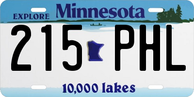 MN license plate 215PHL
