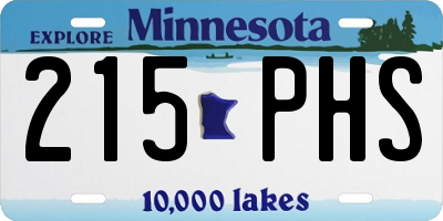 MN license plate 215PHS