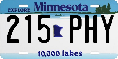 MN license plate 215PHY