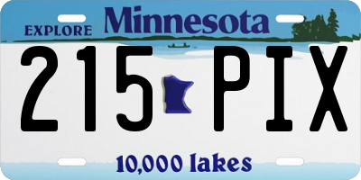 MN license plate 215PIX