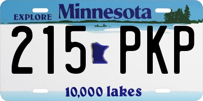 MN license plate 215PKP