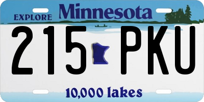 MN license plate 215PKU