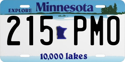 MN license plate 215PMO
