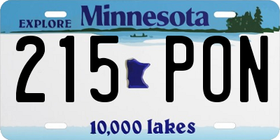 MN license plate 215PON
