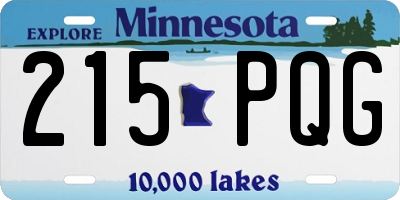 MN license plate 215PQG