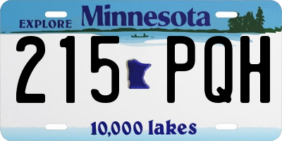 MN license plate 215PQH