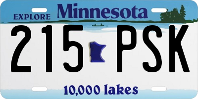 MN license plate 215PSK