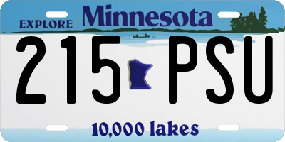MN license plate 215PSU