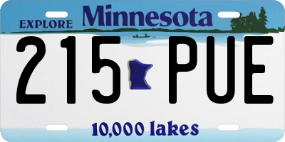 MN license plate 215PUE
