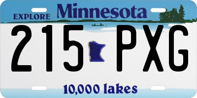 MN license plate 215PXG