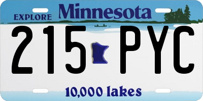 MN license plate 215PYC