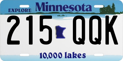 MN license plate 215QQK