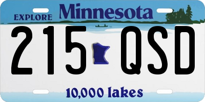MN license plate 215QSD