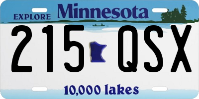MN license plate 215QSX