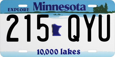MN license plate 215QYU