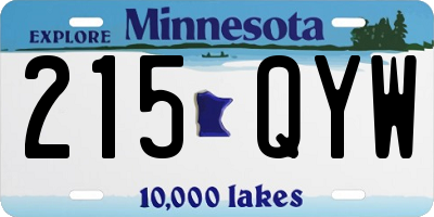 MN license plate 215QYW