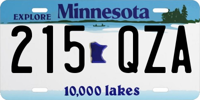 MN license plate 215QZA