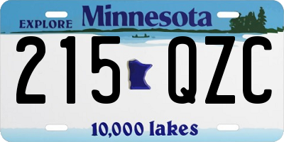 MN license plate 215QZC