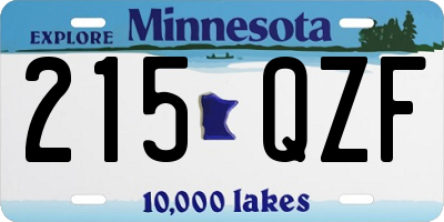 MN license plate 215QZF