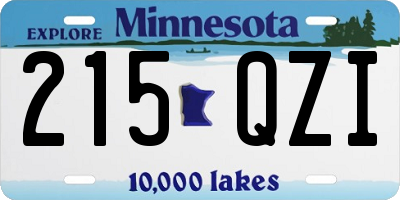 MN license plate 215QZI