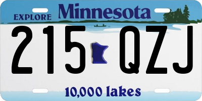 MN license plate 215QZJ