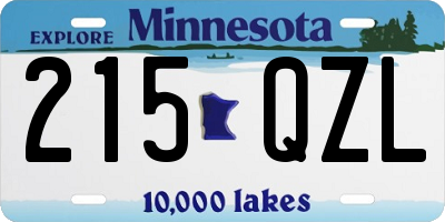 MN license plate 215QZL