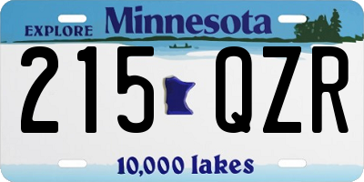 MN license plate 215QZR