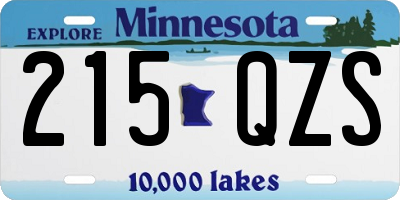 MN license plate 215QZS
