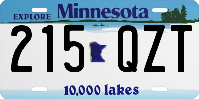 MN license plate 215QZT