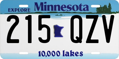 MN license plate 215QZV