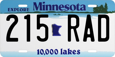 MN license plate 215RAD