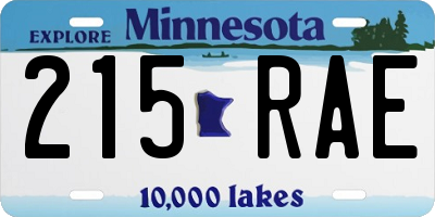 MN license plate 215RAE