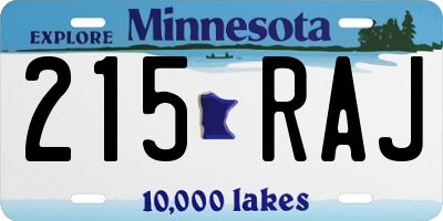 MN license plate 215RAJ