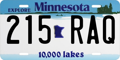 MN license plate 215RAQ