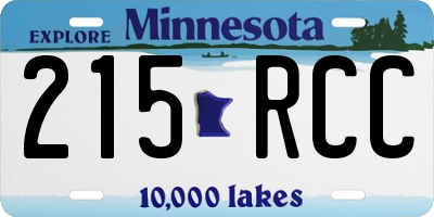 MN license plate 215RCC