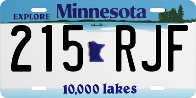 MN license plate 215RJF