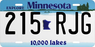 MN license plate 215RJG