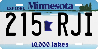 MN license plate 215RJI