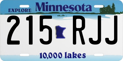 MN license plate 215RJJ