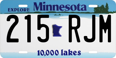 MN license plate 215RJM
