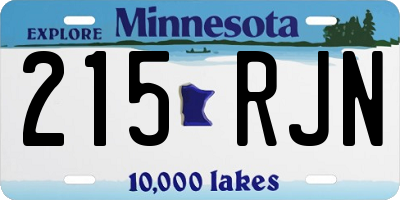 MN license plate 215RJN