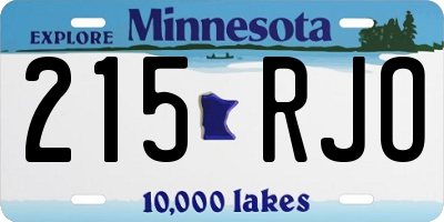 MN license plate 215RJO