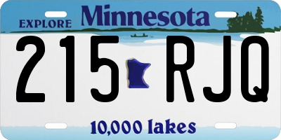 MN license plate 215RJQ