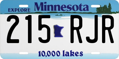 MN license plate 215RJR