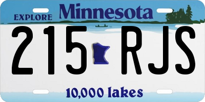 MN license plate 215RJS