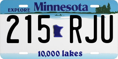 MN license plate 215RJU