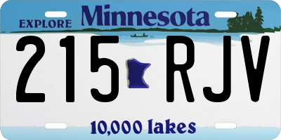 MN license plate 215RJV
