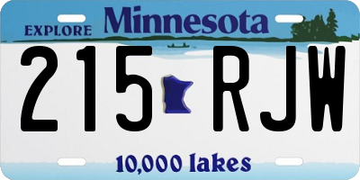 MN license plate 215RJW