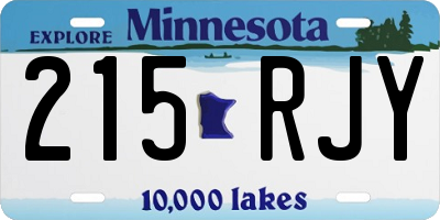 MN license plate 215RJY