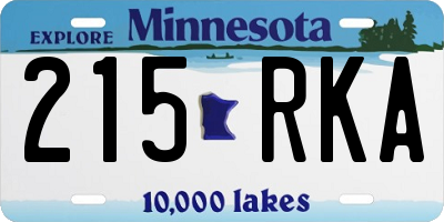 MN license plate 215RKA